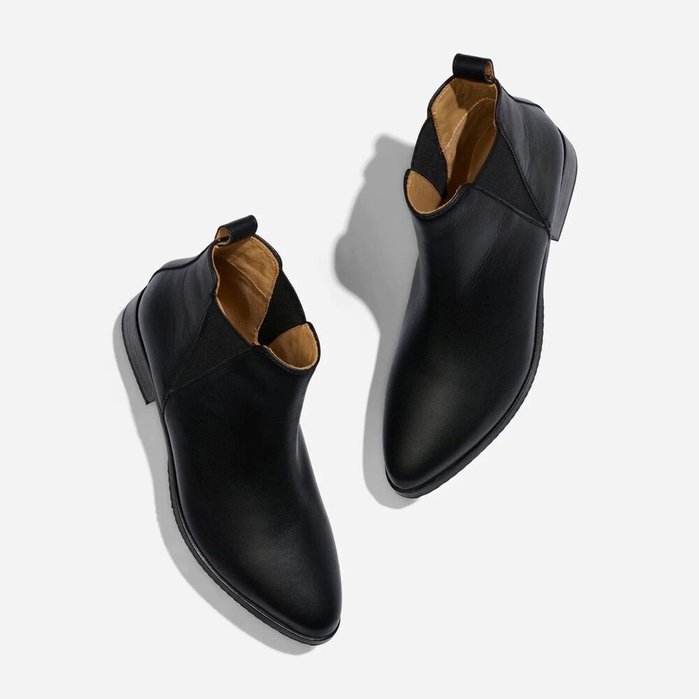 Nisolo Women's Eva Leather Everyday Chelsea Boot Black Size 6 NWOB $228